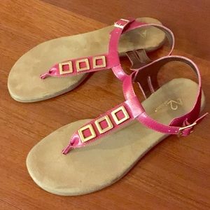 A2 by Aerosoles Pink & Gold Thong Sandal